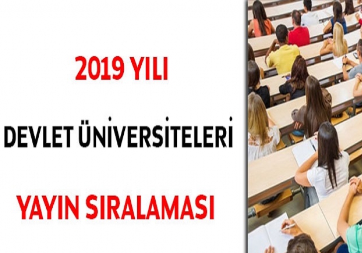 2019 Yılı devlet üniversiteleri yayın sıralaması