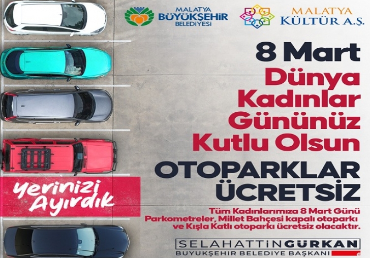 8 Mart'ta Otoparklar ve Parkmetre Bayanlara Ücretsiz Olacak