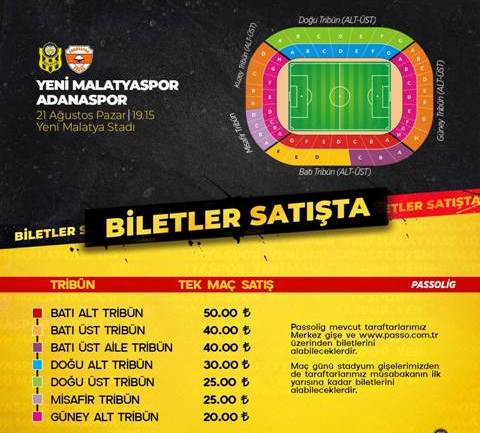Adanaspor Maçı Biletleri Satışa Çıkıyor