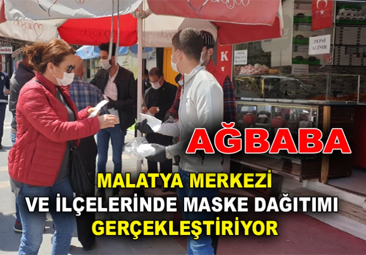 AĞBABA, MALATYA MERKEZİ VE İLÇELERİNDE MASKE DAĞITIMI GERÇEKLEŞTİRİYOR