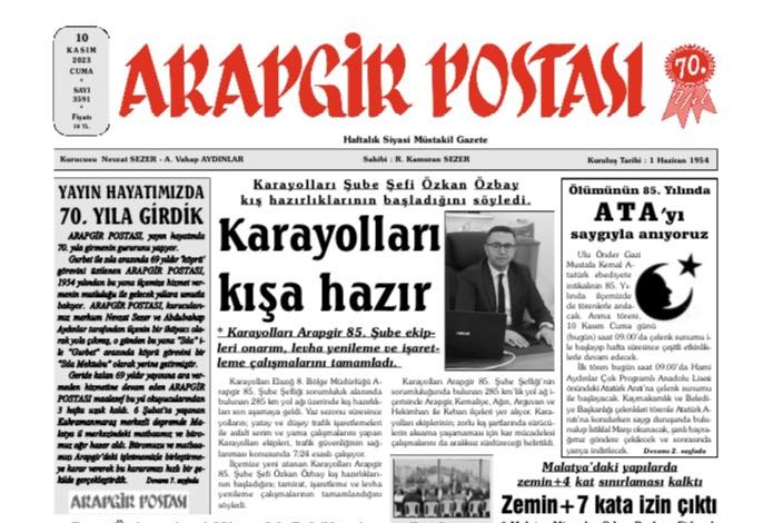 Arapgir Postası 70. Yaşında...