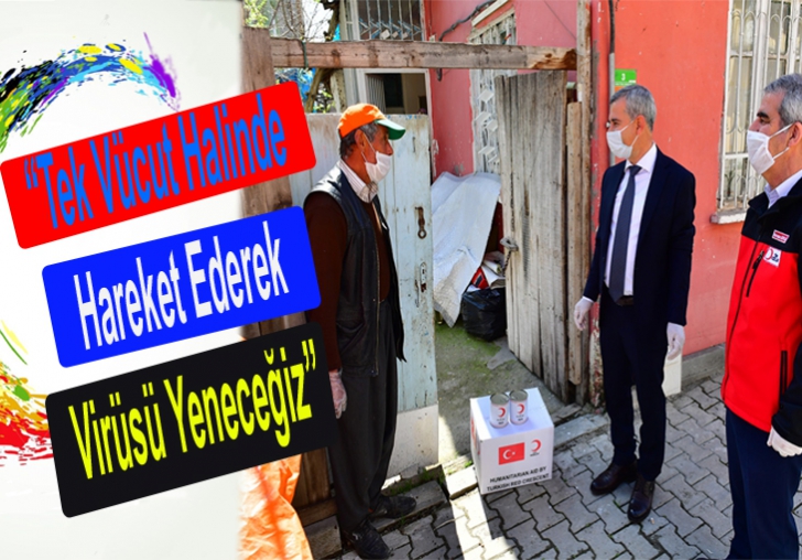 BAŞKAN ÇINAR, TÜRK KIZILAYI YETKİLİLERİYLE BİRLİKTE İHTİYAÇ SAHİPLERİNE GIDA KOLİSİ DAĞITTI