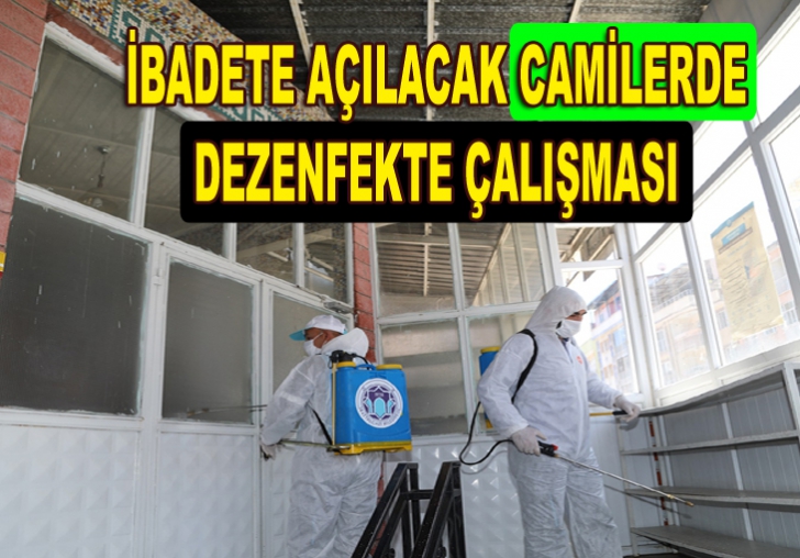 BATTALGAZİ BELEDİYESİ İBADETE AÇILACAK CAMİLERDE DEZENFEKTE ÇALIŞMASI BAŞLATTI