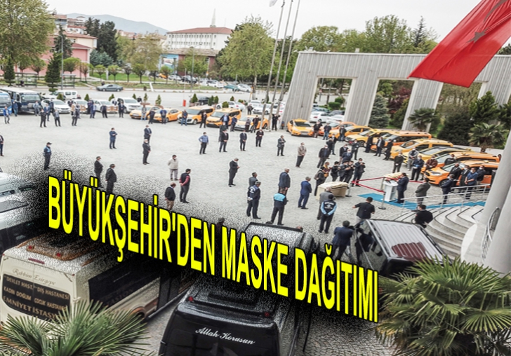 BÜYÜKŞEHİR'İN MASKE DAĞITIMI DEVAM EDİYOR