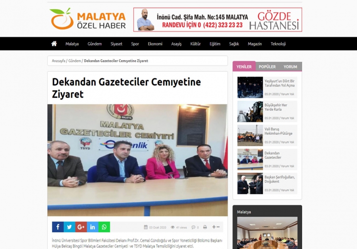 Dekandan Gazeteciler Cemıyetine Ziyaret