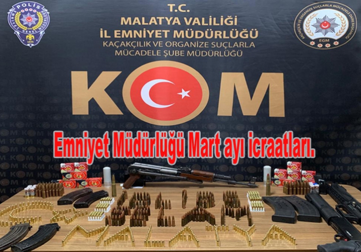 Emniyet Müdürlüğü Mart ayı icraatları.