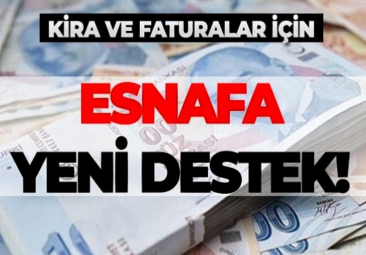 Esnafa hibe, kira ve KDV desteği