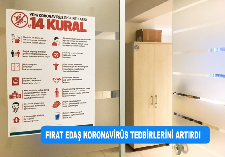 FIRAT EDAŞ KORONAVİRÜS TEDBİRLERİNİ ARTIRDI