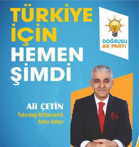 Hemşerimiz Ali Çetin Tekirdağ'dan Aday Oldu