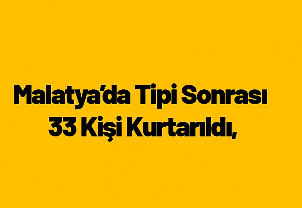 Malatya'da Tipi Sonrası 33 Kişi Kurtarıldı