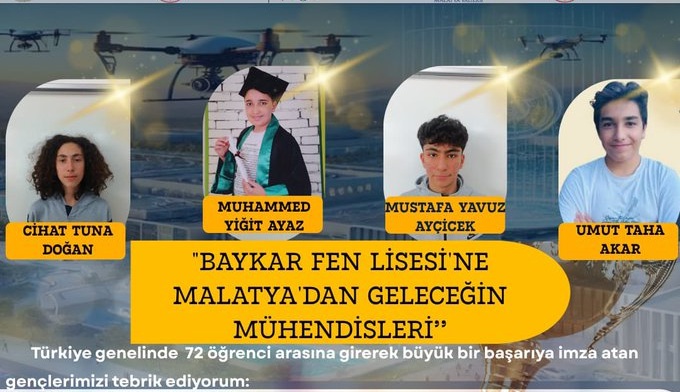 Malatya'dan 4 Öğrenci Baykar Fen Lisesine Yerleşti
