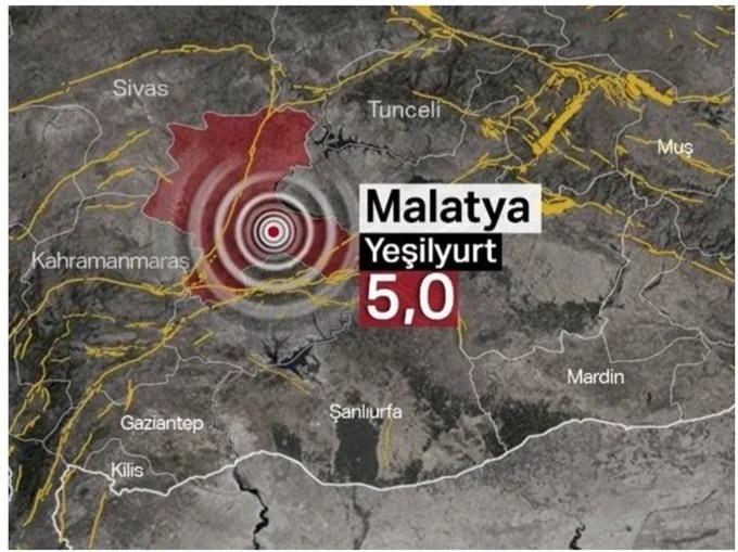 Malatya 5 Büyüklüğündeki Depremle Sallandı