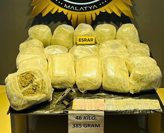 Malatya'da 46 Kilo Esrar Ele Geçirildi