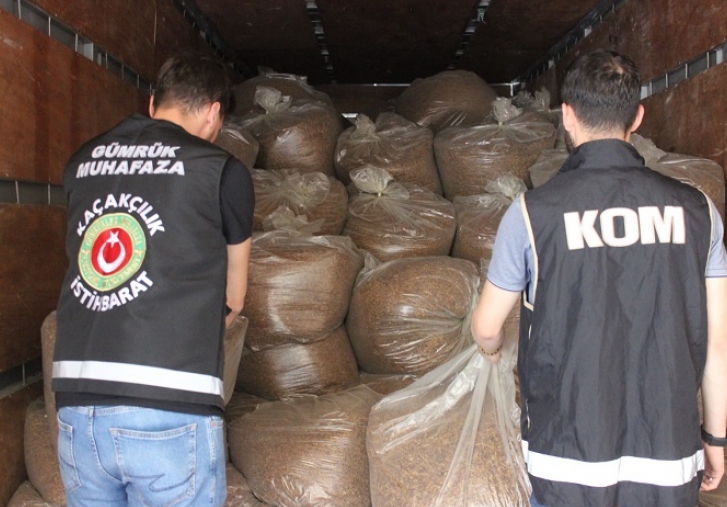 Malatya'da bir TIRda 7 Ton Tütün Ele Geçirildi