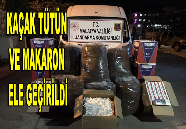 Malatya'da Kaçak tütün ve faturasız makaron ele geçirildi.