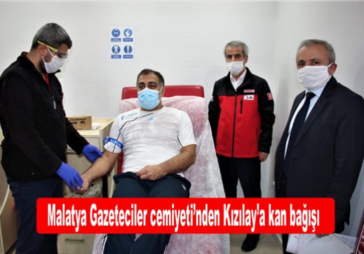 Malatya Gazeteciler cemiyetinden Kızılaya kan bağışı