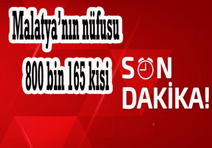 Malatyanın nüfusu 800 bin 165 kişi