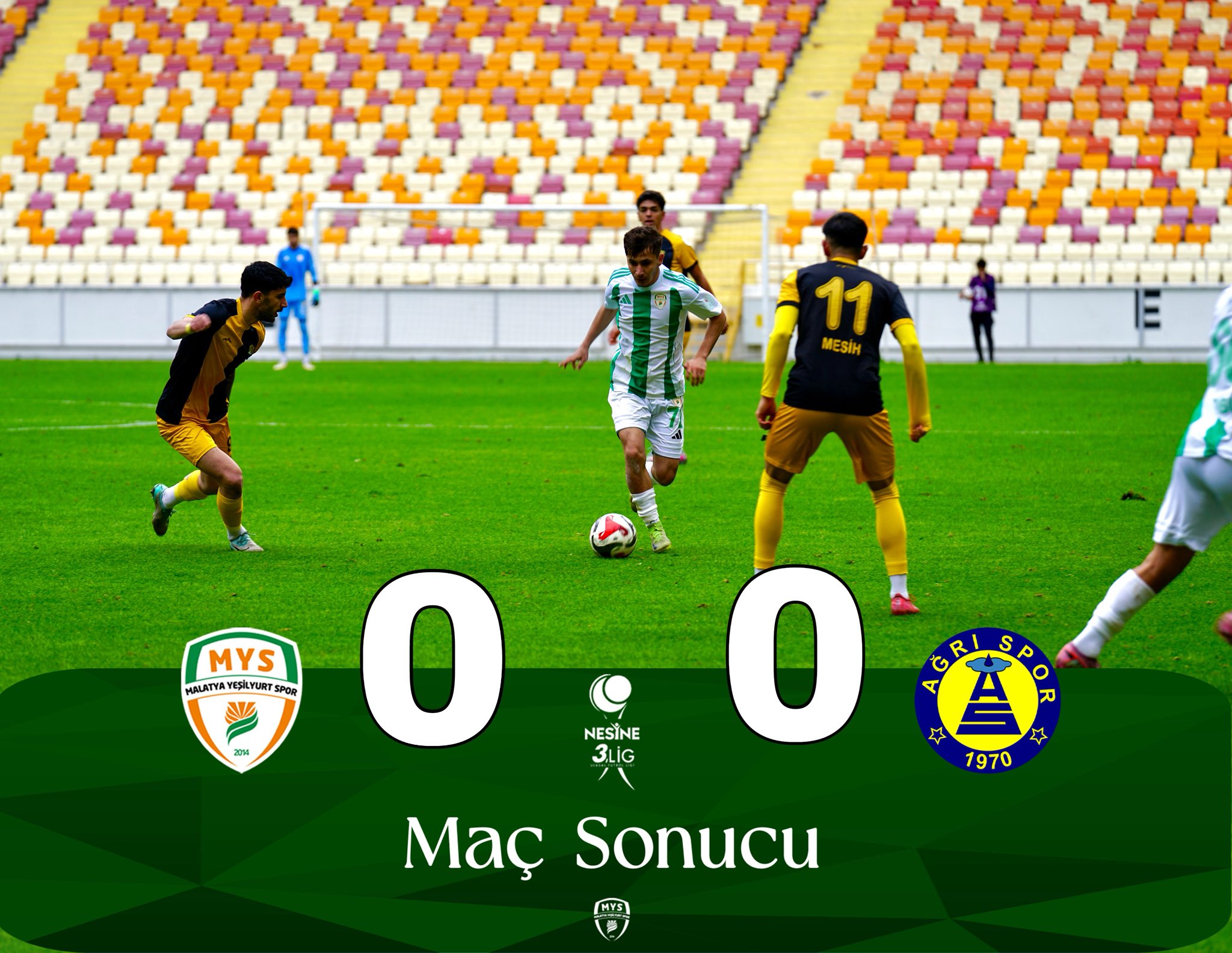 Malatya Yeşilyurtspor:, Ağrıspor'a Takıldı: 0-0