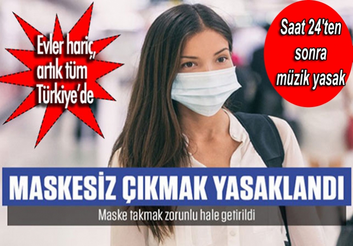 MESKEN (EV) HARİÇ TÜM ALANLARDA MASKE ZORUNLU 