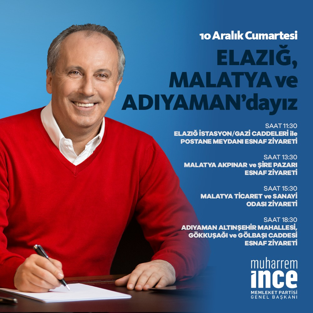 Muharrem İnce Malatya'ya Geliyor