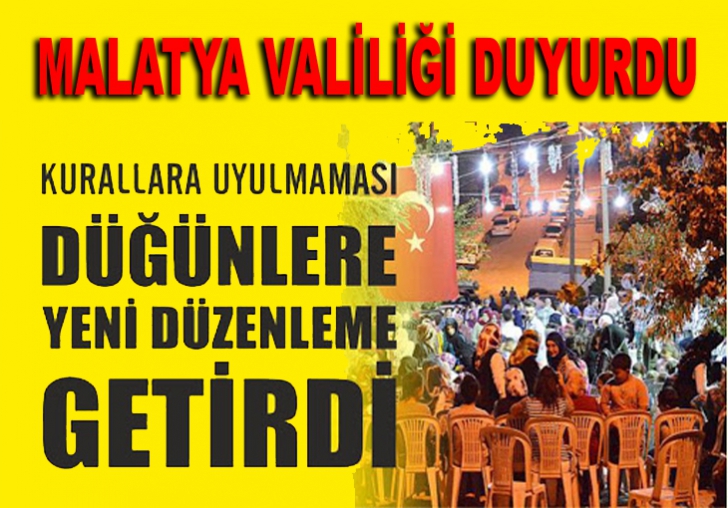 PANDEMİ NEDENİYLE DÜĞÜNLERE YENİ DÜZENLEME GELDİ 