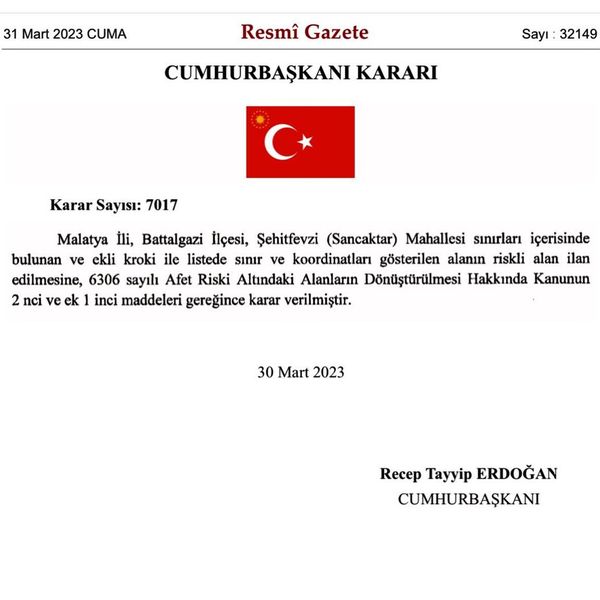 Sancaktar Mahallesinde Kentsel Dönüşüm Kararı