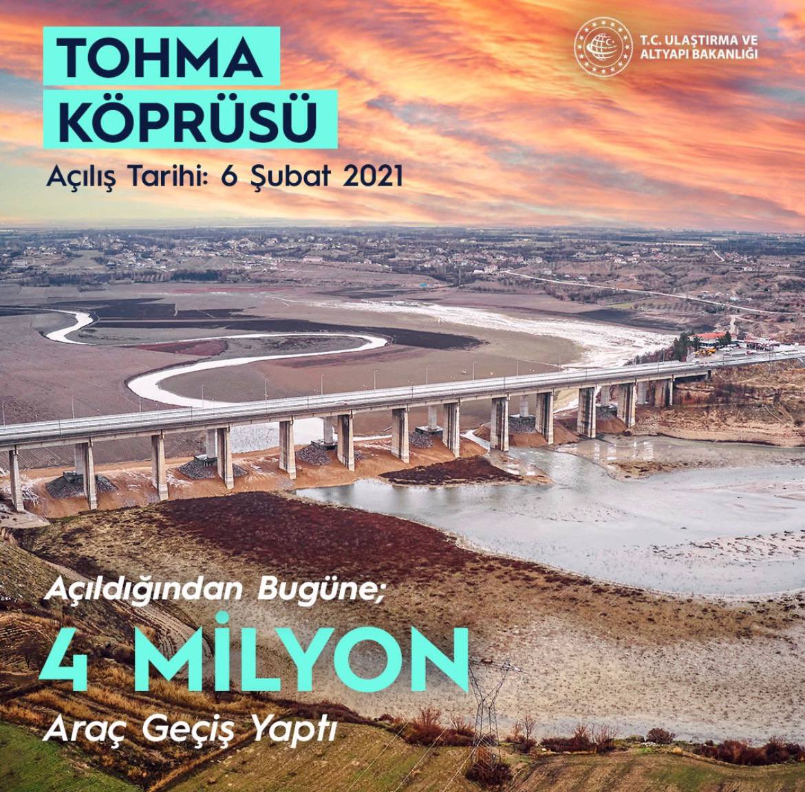 Tohma Köprüsünden 4 Milyon Araç Geçti