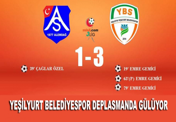 YEŞİLYURT BELEDİYESPOR DEPLASMANDA GÜLÜYOR