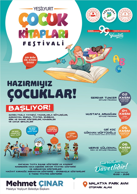 ‘YEŞİLYURT ÇOCUK KİTAPLARI’ FESTİVALİ DÜZENLENİYOR