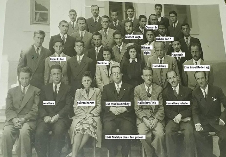 Yıl 1947... Malatya Lisesi öğretmen ve öğrencileri