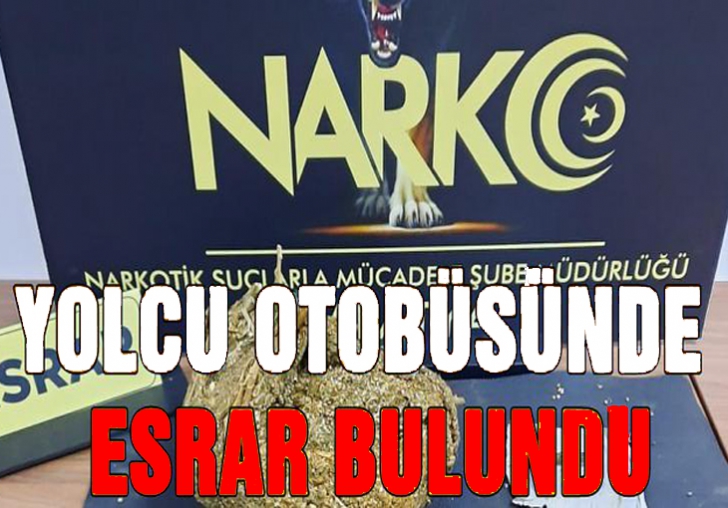 Yolcu otobüsünde esrar bulundu